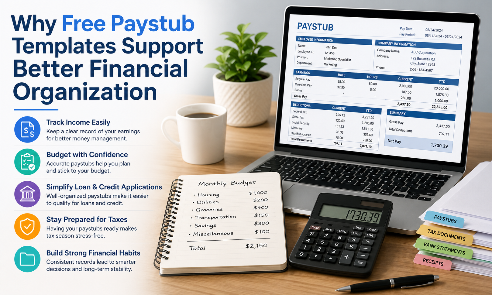 Why Free Paystub Templates Support Better Financial Organization