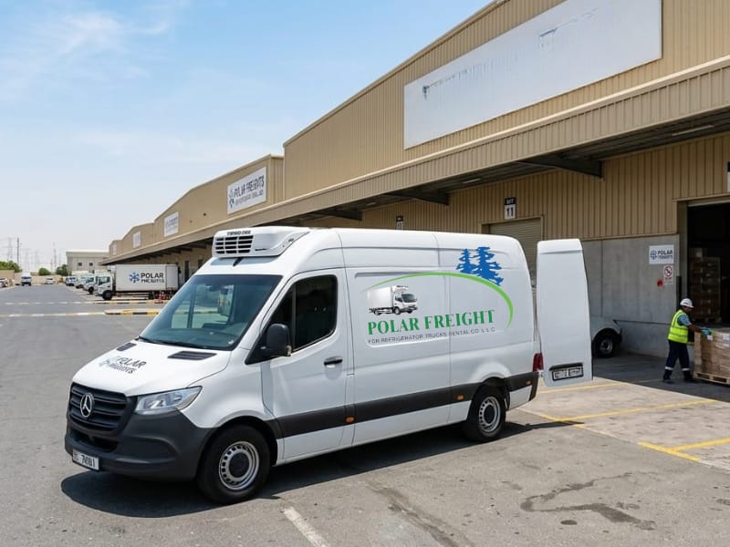 Polar Freights refrigerated chiller van providing cold transportation services in UAE.
