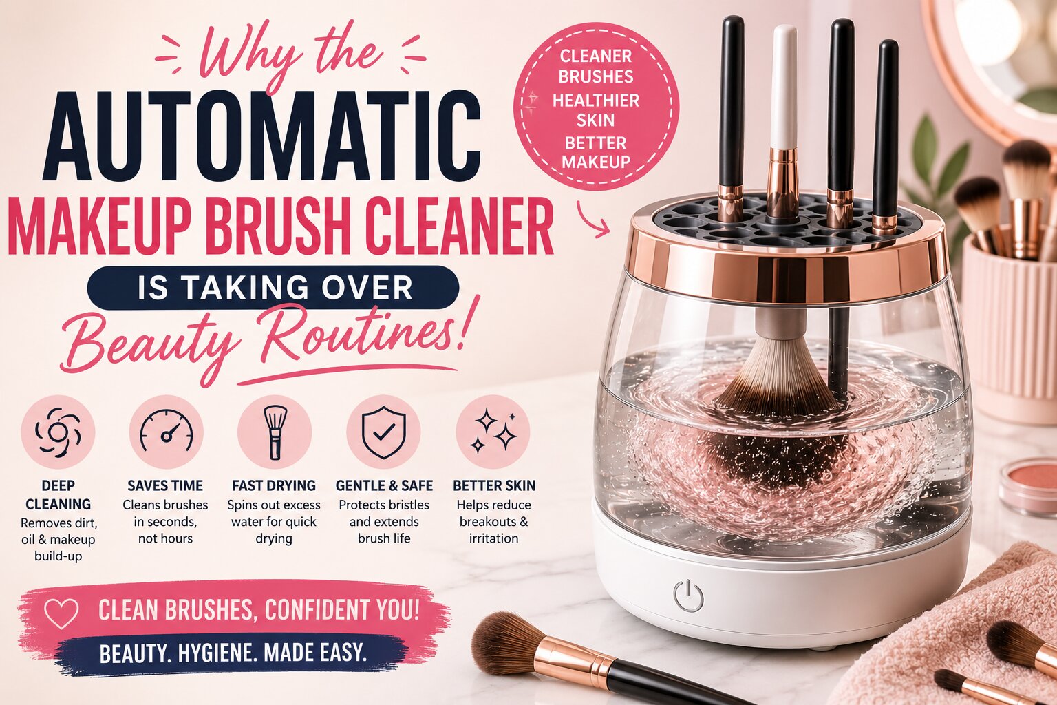 automatic makeup brush cleaner