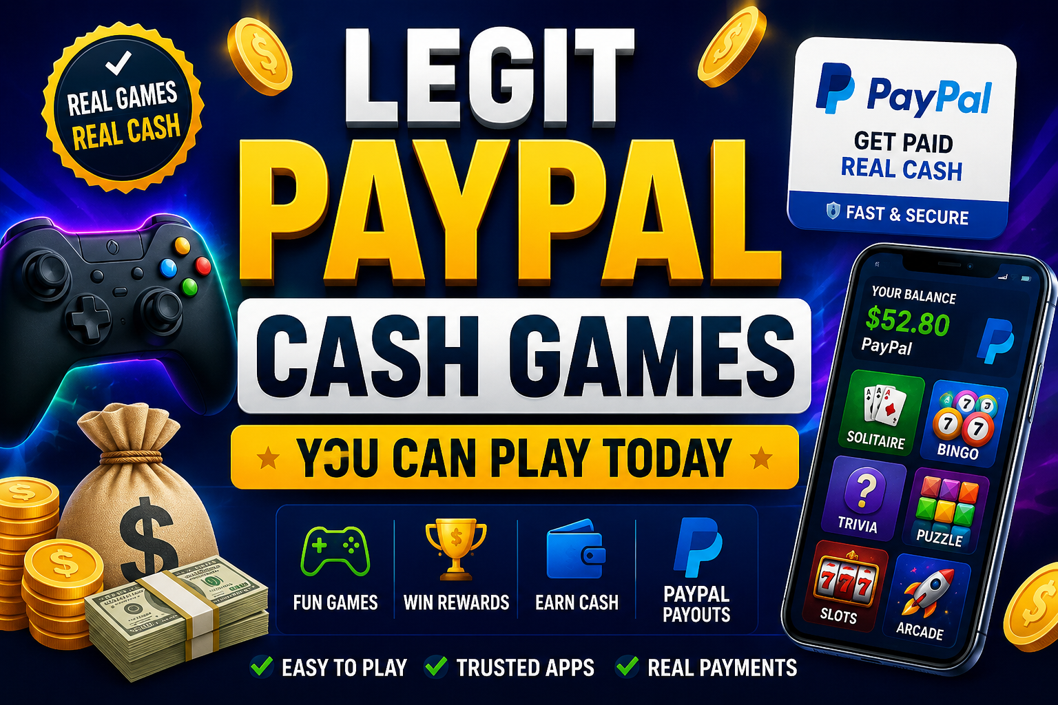 paypal games that pay real money