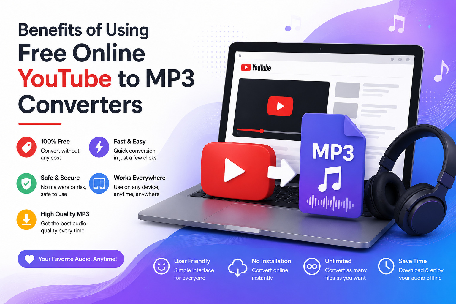 Benefits of Using Free Online YouTube to MP3 Converters