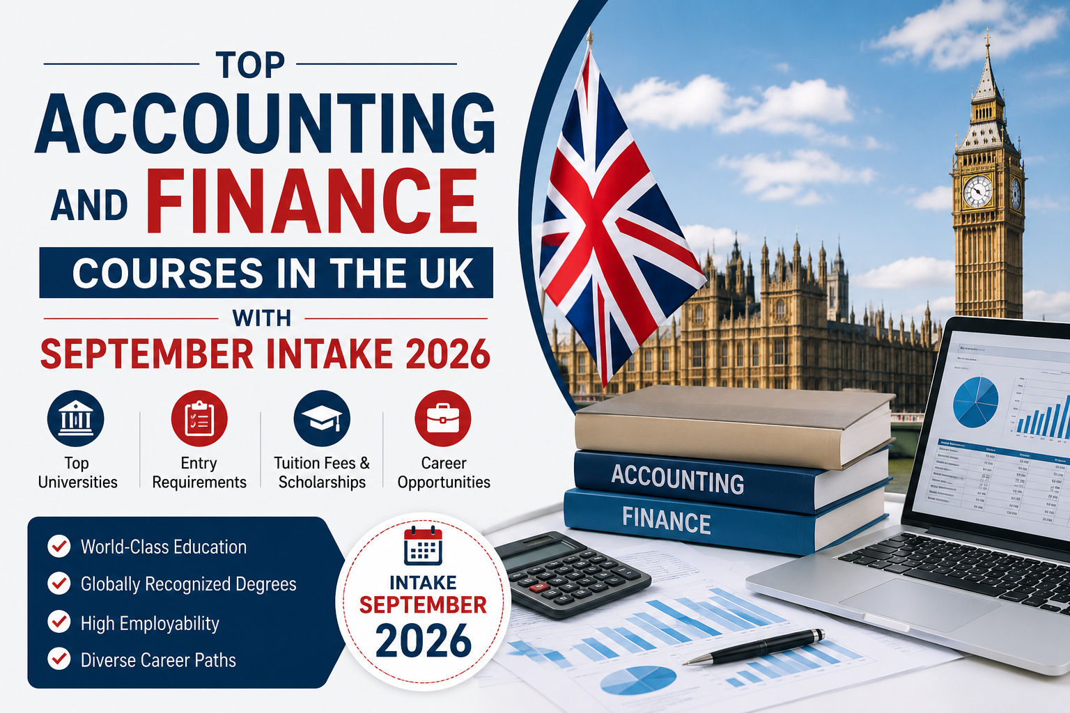 Top Accounting and Finance Courses available with September Intake 2026 in the UK
