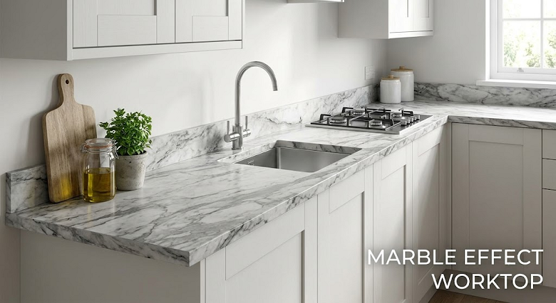 marble effect worktop