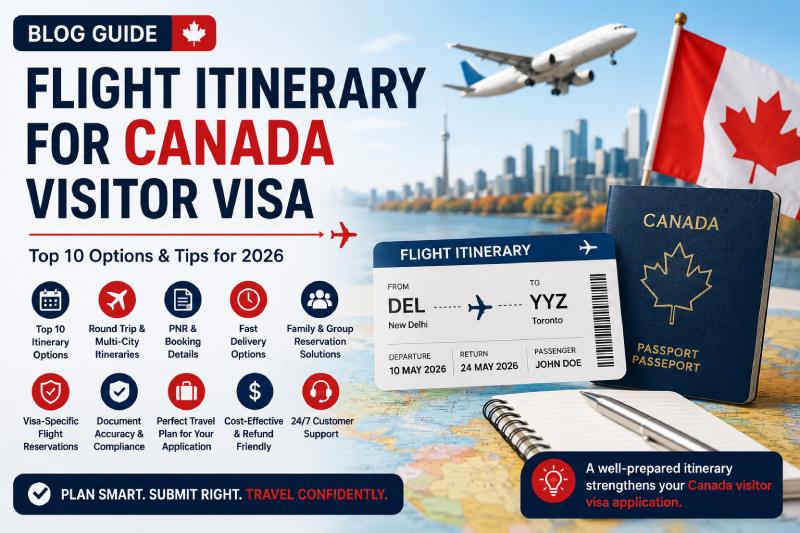 Flight Itinerary for Canada Visitor Visa