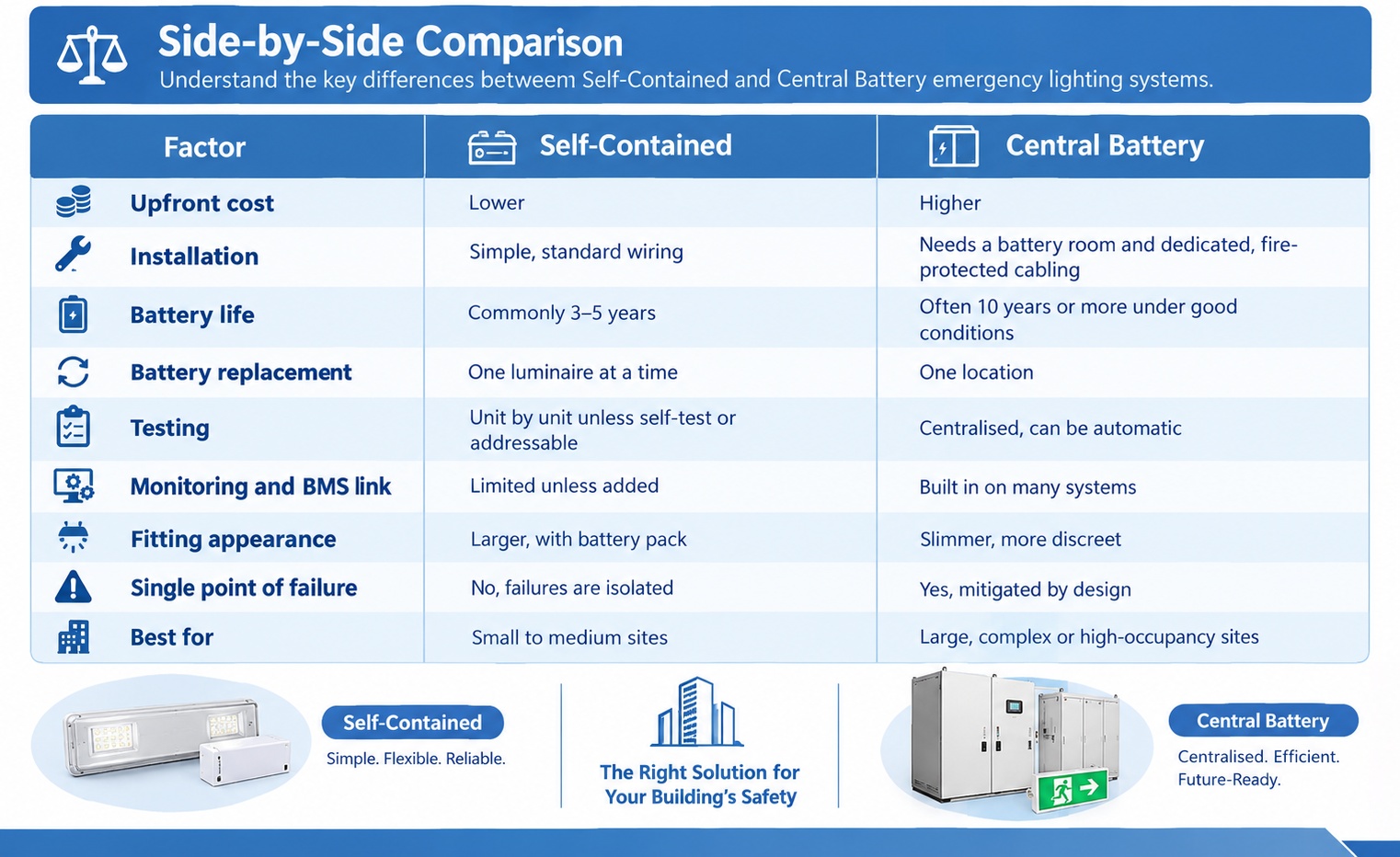 Aala Tech Emergency Lighting Comparison
