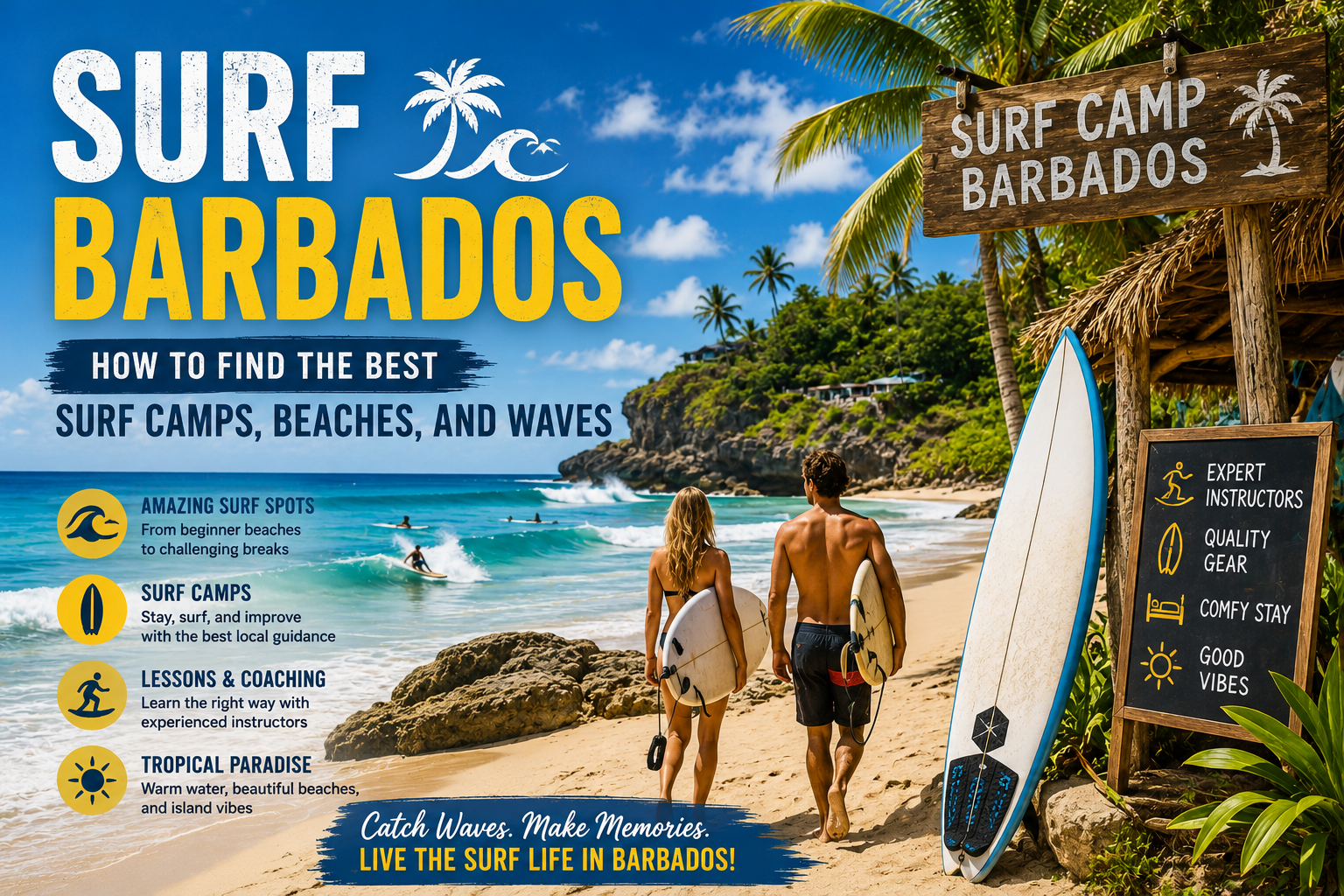 surfing Barbados