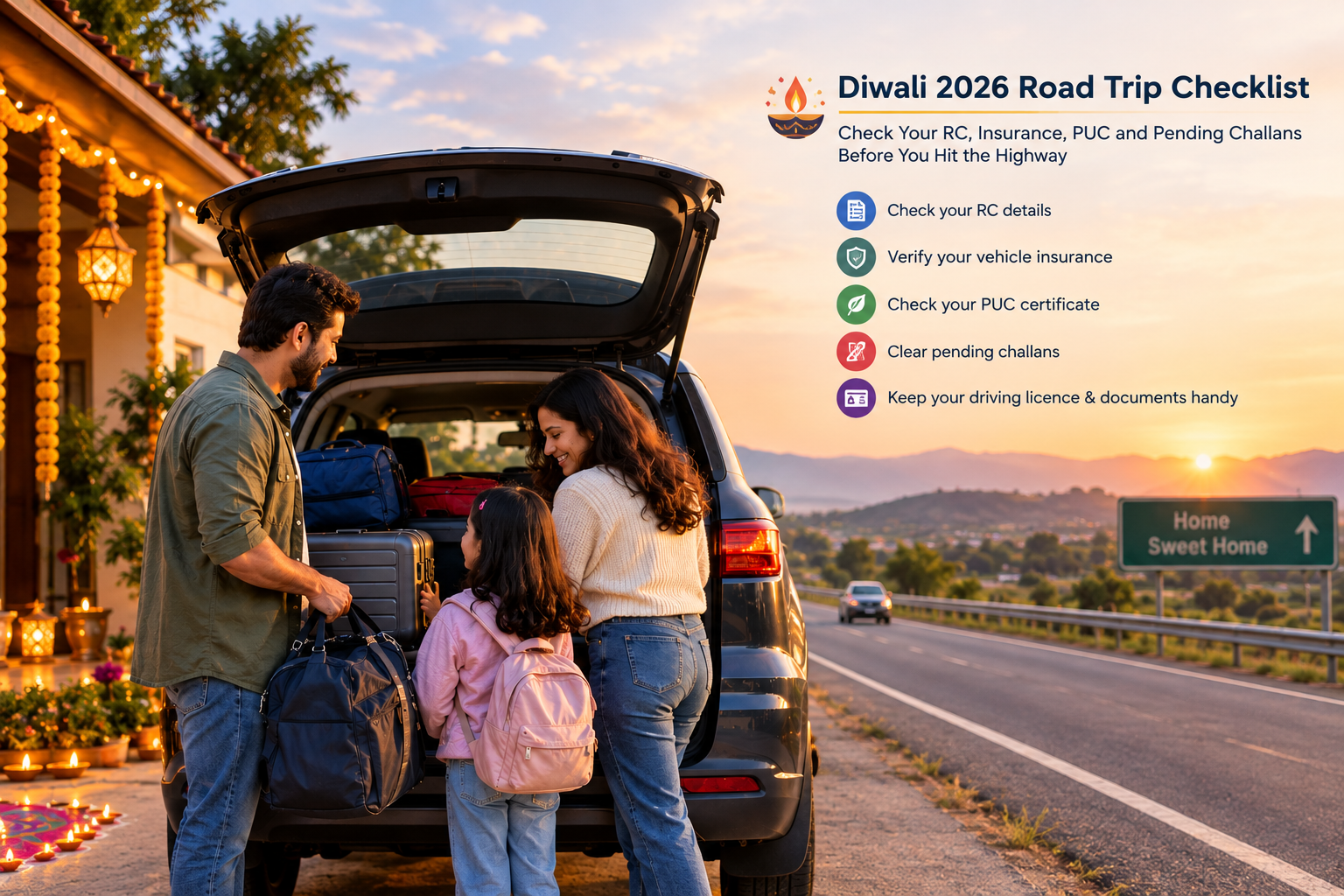 Diwali 2026 Road Trip Checklist: 15 Things to Check Before Your Vacation Drive