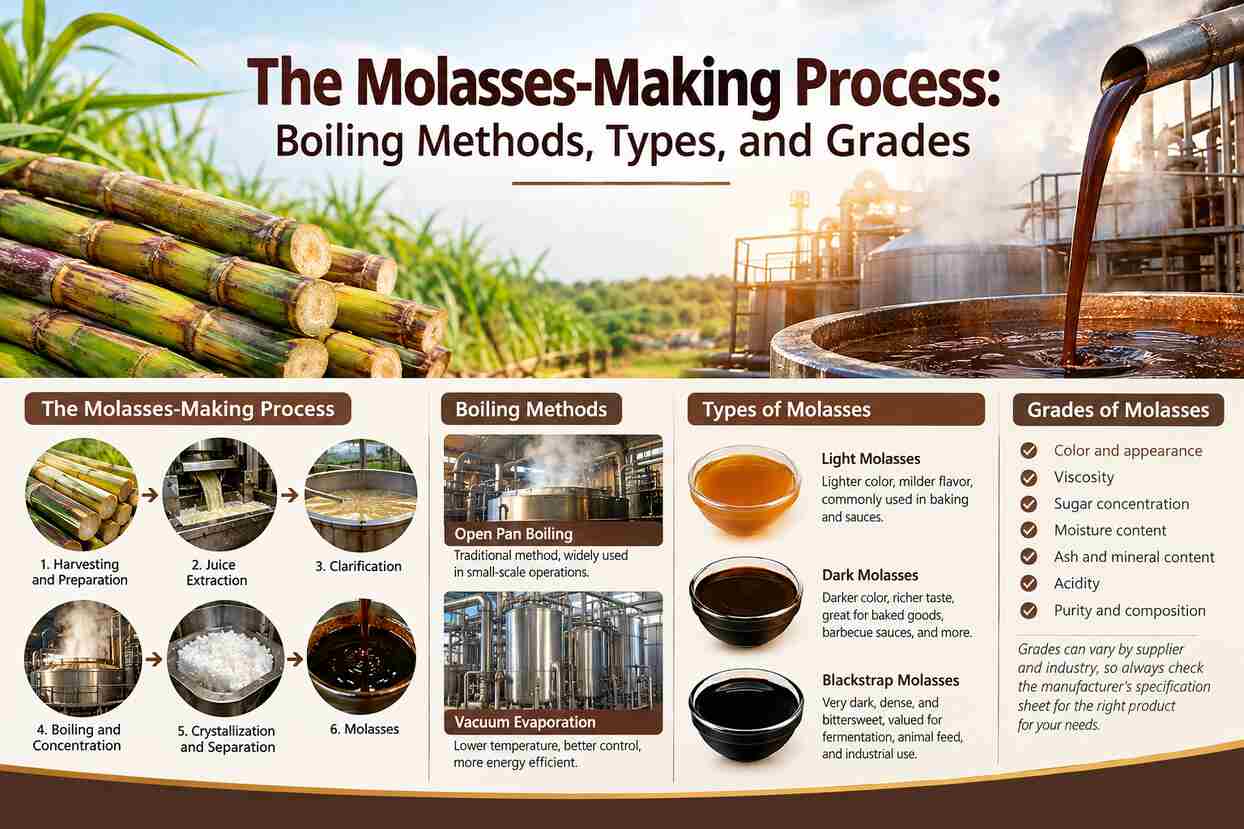 The Molasses-Making Process: Boiling Methods, Types, and Grades