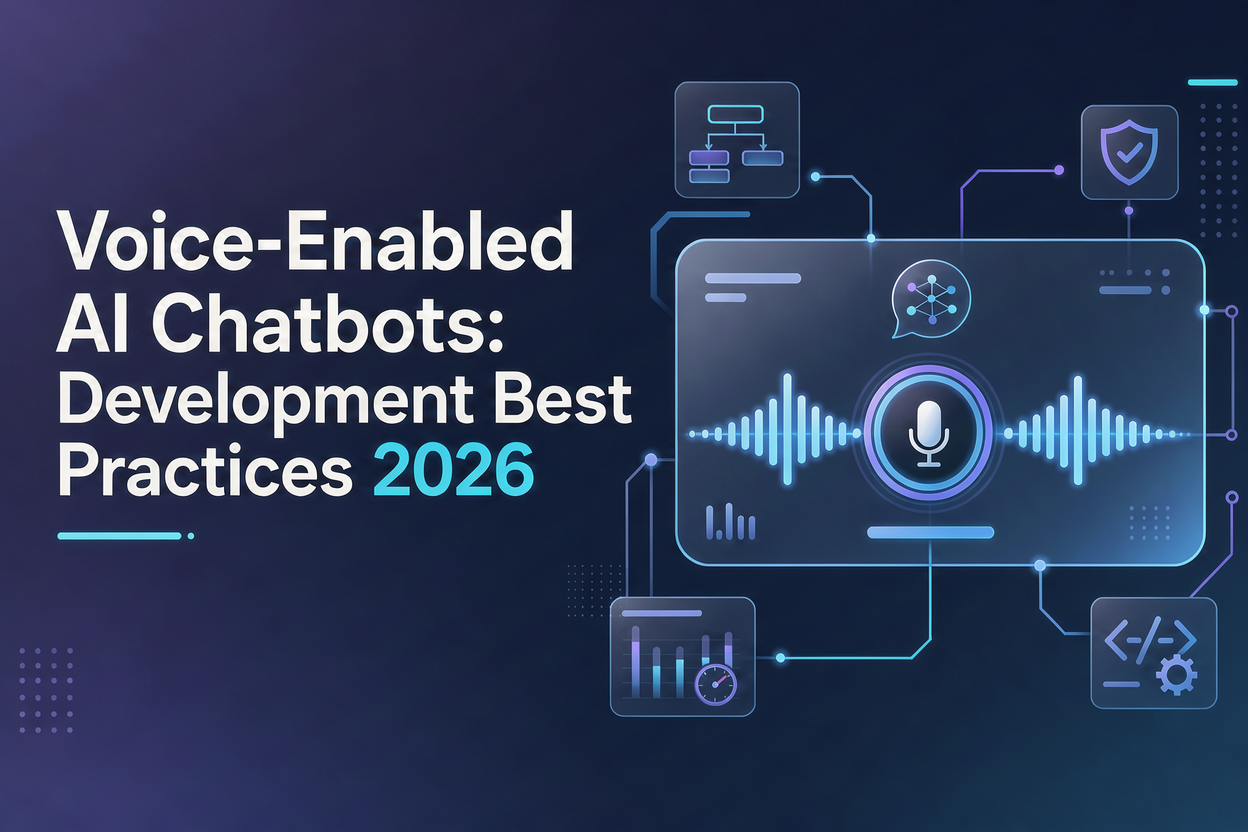 Voice-enabled AI chatbot answering a customer call with a sound wave on screen