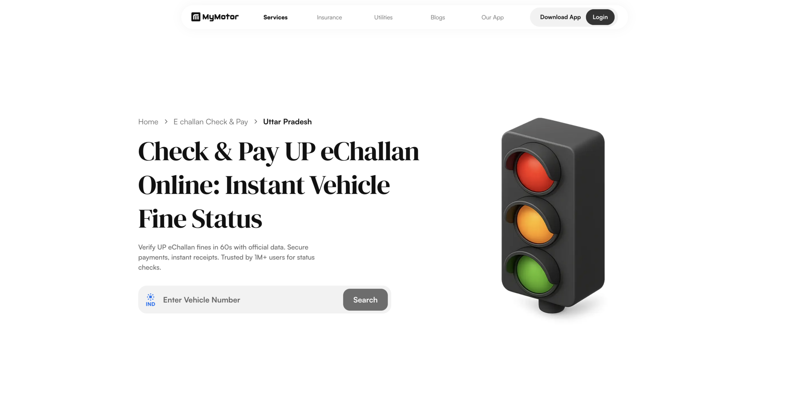 MyMotor UP challan check and pay